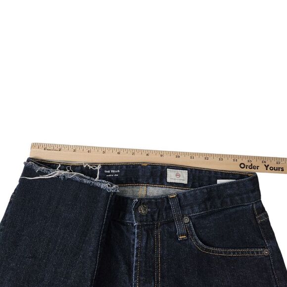 AG‎ Adriano Goldschmied Jeans Mens 31 Blue Tellis Modern Slim Raw Hem Dark Wash - Picture 9 of 11